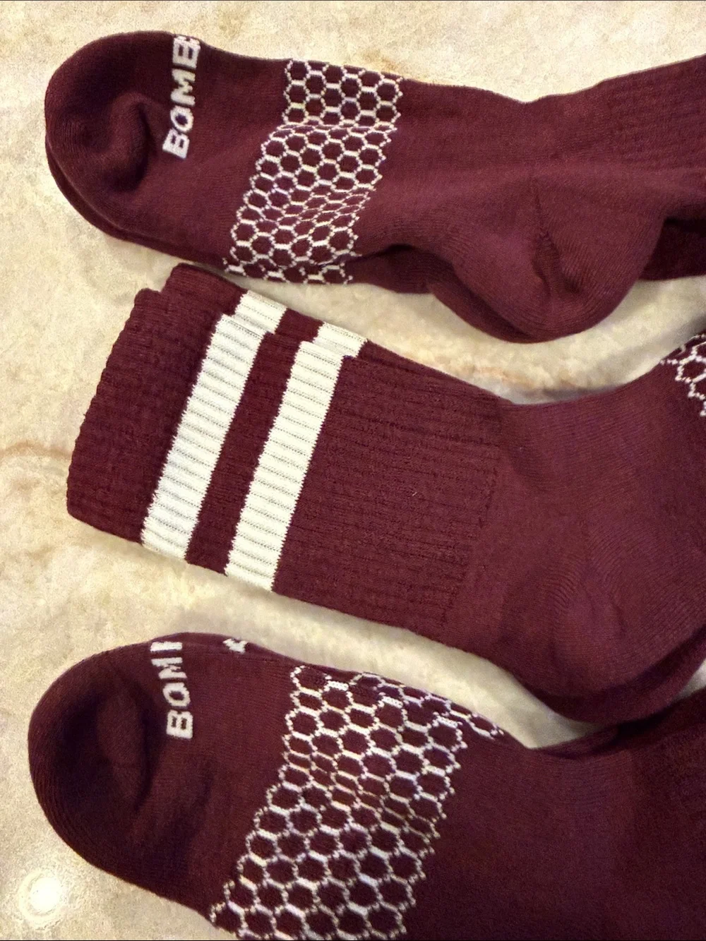 Bombas Maroon Crew Socks  New
